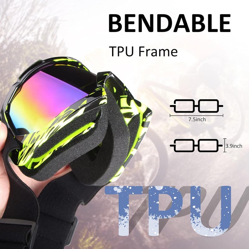 4-FQ Motocross Goggles ATV Goggles Motorcycle Goggles Windproof Dirtbike Goggles Dustproof Racing Goggles Scratch Resistant Moto Goggles Powersport Goggles Offroading Goggles Riding Ski Goggles - Image 5